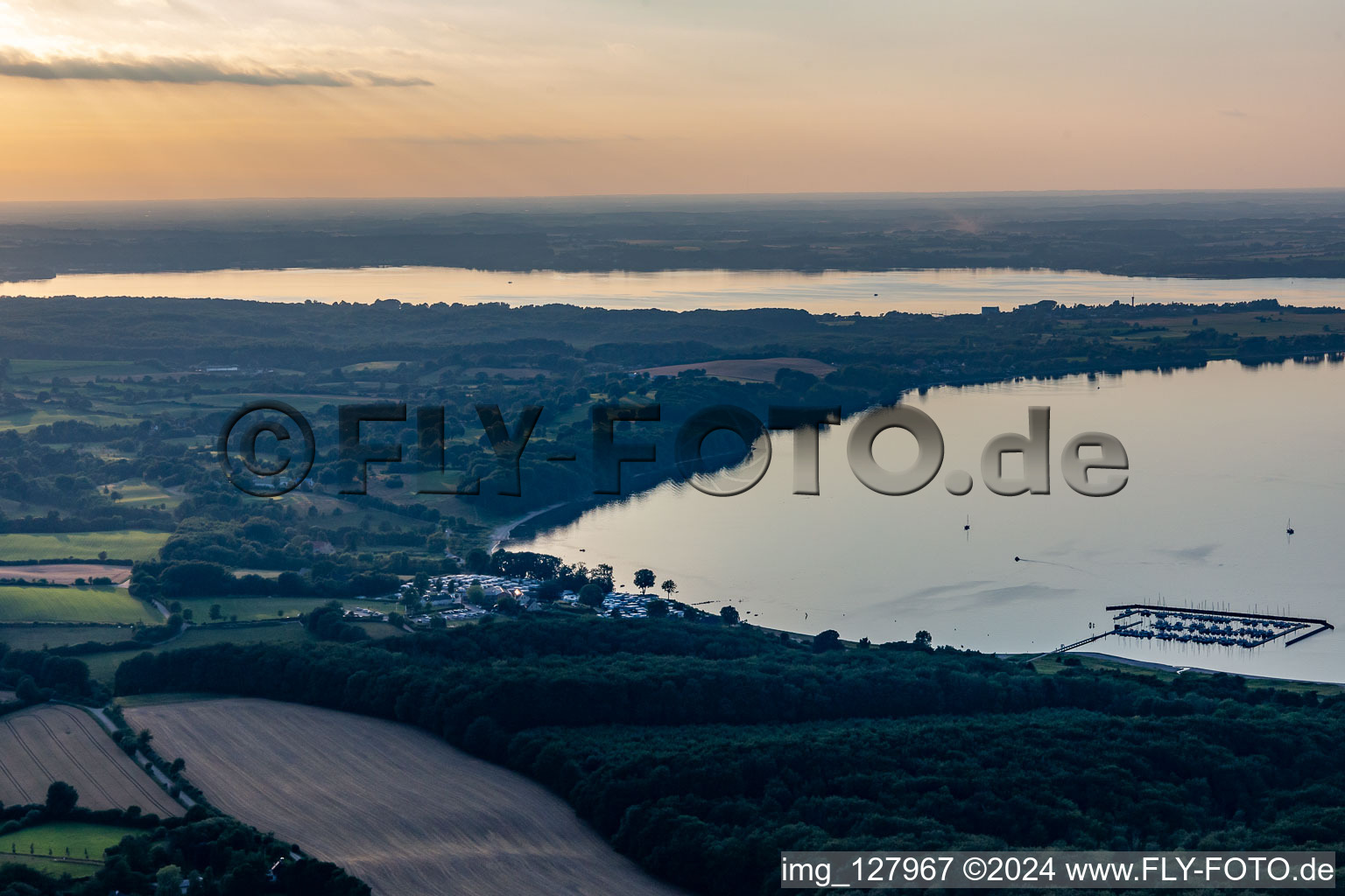 Aerial photograpy of Flensburg Outer Fjord in Bockholmwik in the state Schleswig Holstein, Germany