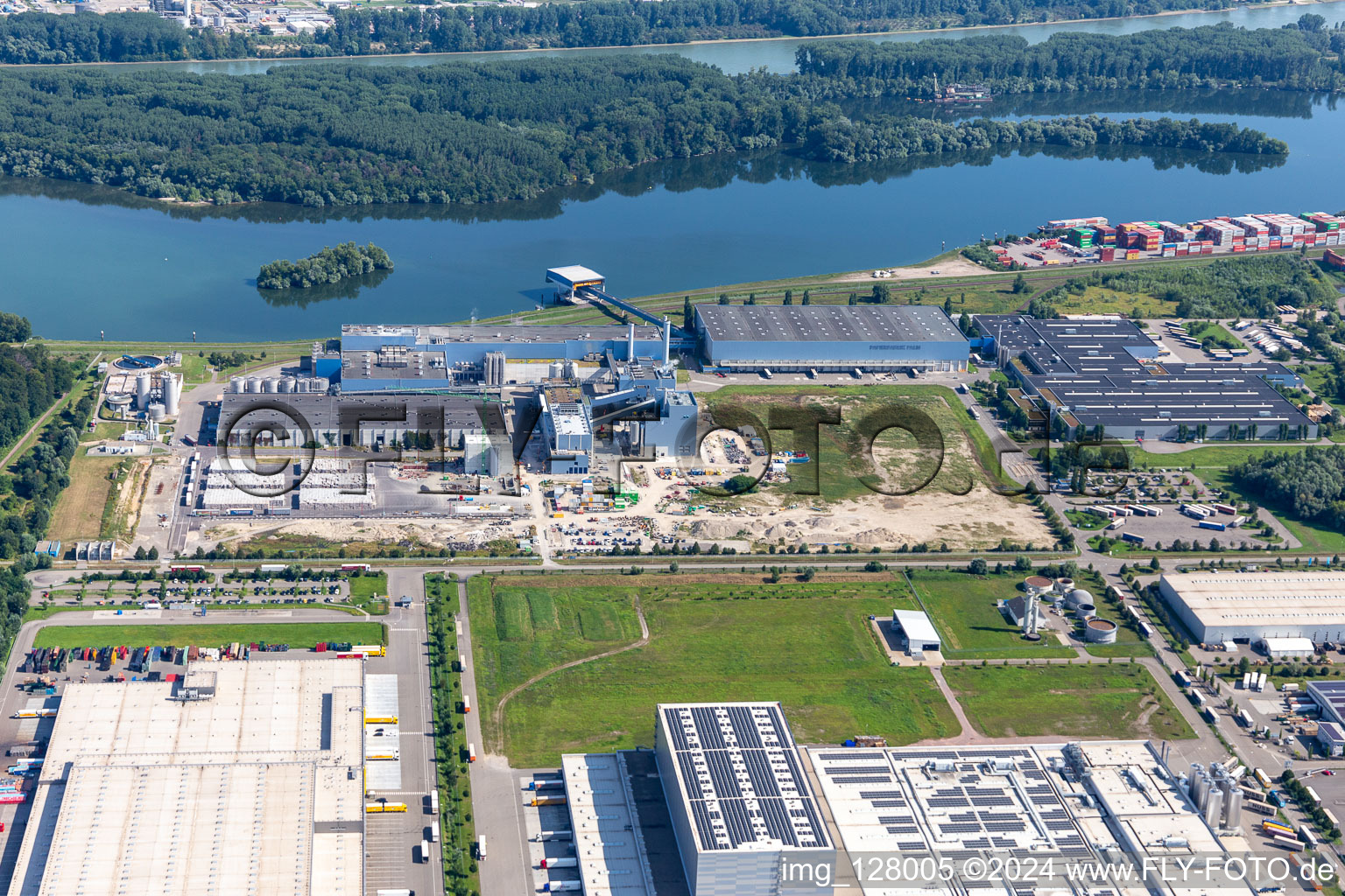 Oberwald Industrial Area in Wörth am Rhein in the state Rhineland-Palatinate, Germany out of the air