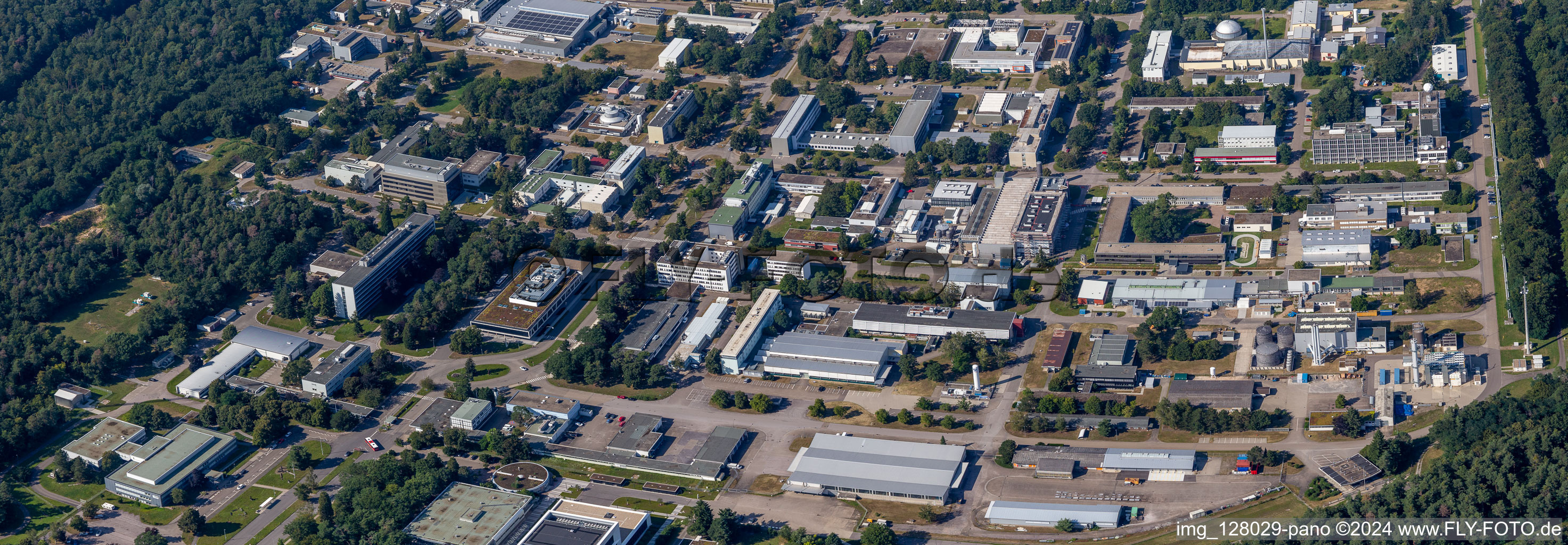 Campus building of the university KIT - Campus Nord (former Nuclear research centre Karlsruhe) behind Leopoldshafen in Eggenstein-Leopoldshafen in the state Baden-Wuerttemberg, Germany