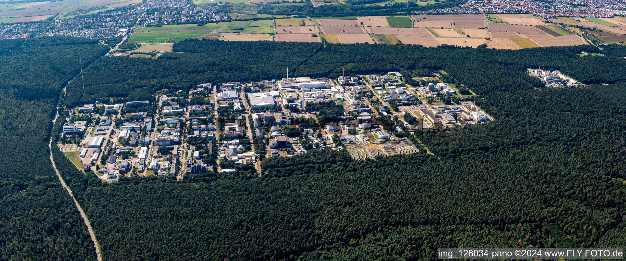 KIT Campus North from the East in the district Leopoldshafen in Eggenstein-Leopoldshafen in the state Baden-Wuerttemberg, Germany