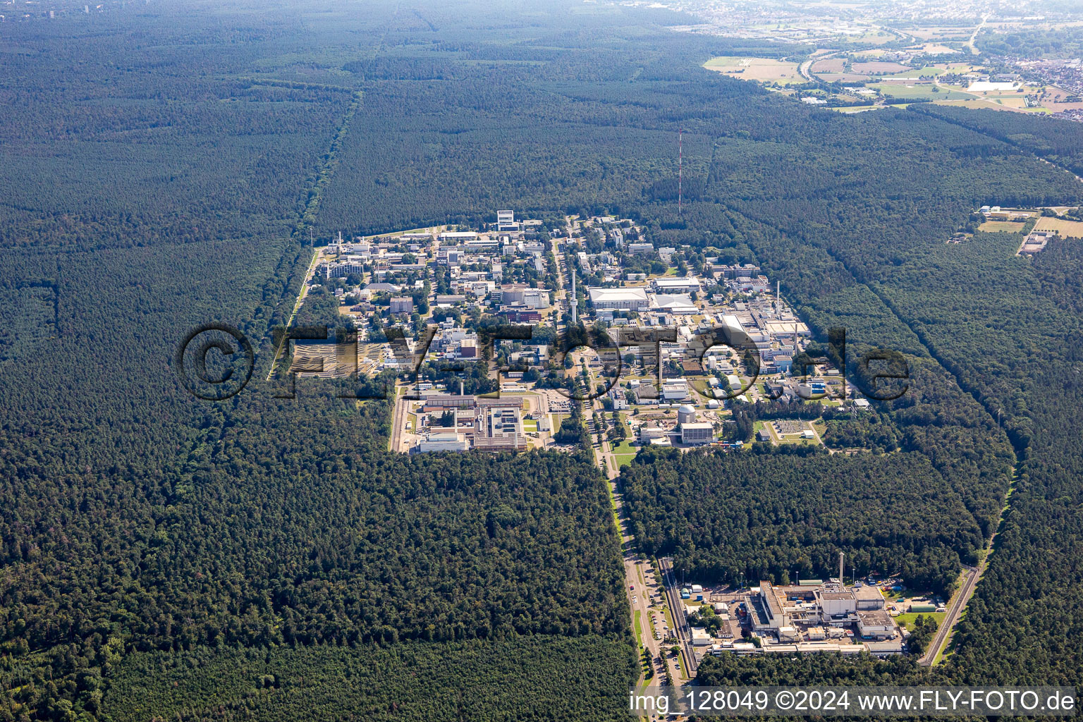 KIT Campus North from the north in the district Leopoldshafen in Eggenstein-Leopoldshafen in the state Baden-Wuerttemberg, Germany