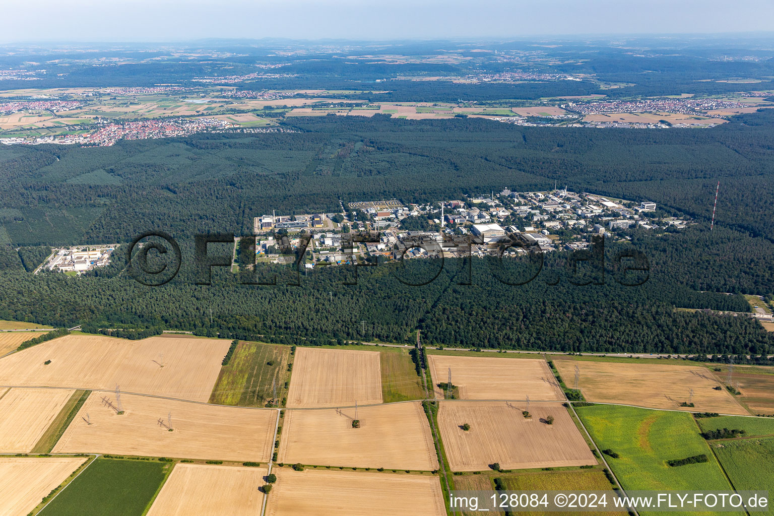 KIT Campus North from the west in the district Leopoldshafen in Eggenstein-Leopoldshafen in the state Baden-Wuerttemberg, Germany