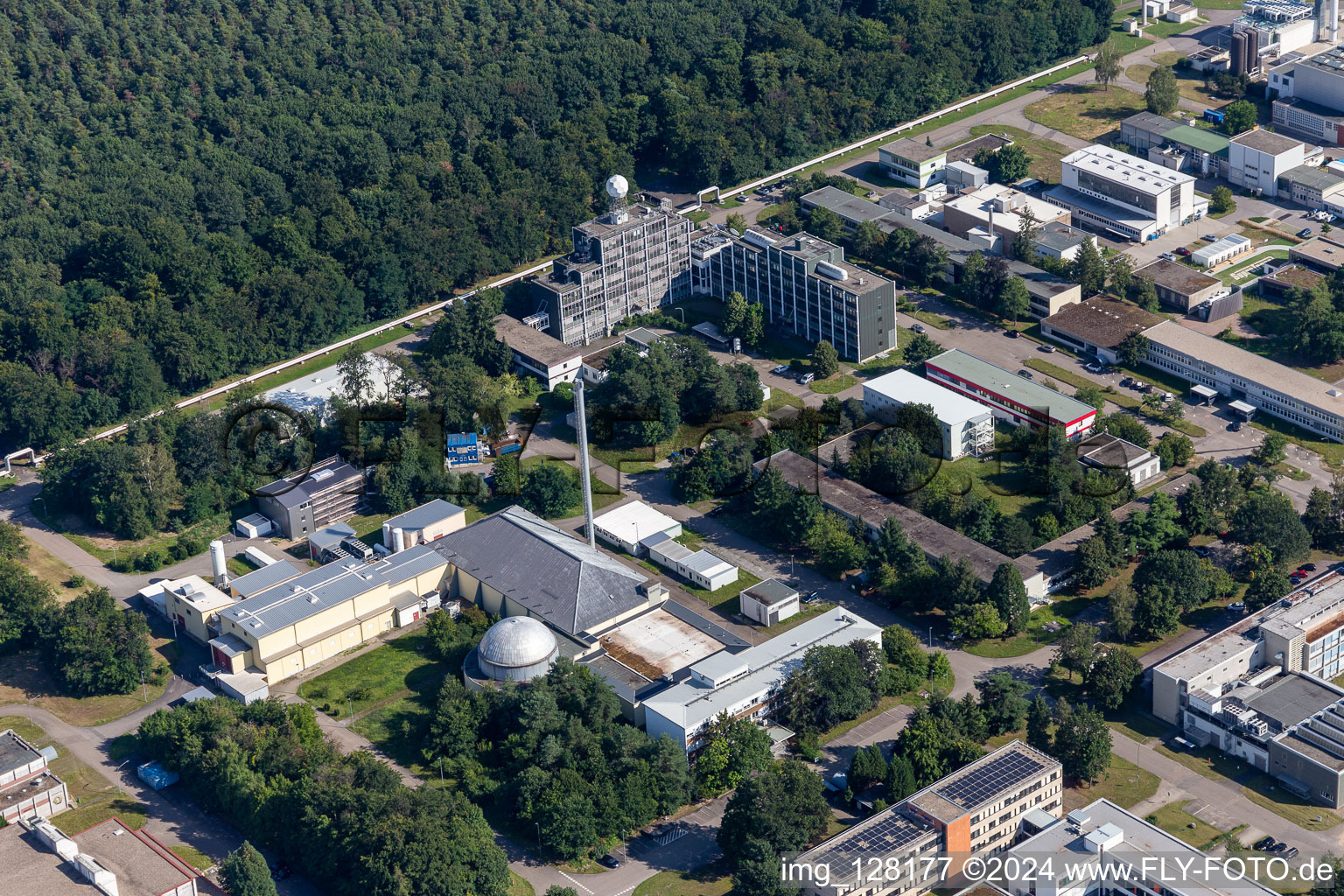 Research building and office complex of Karlsruhe Institute of Technologie Campus Nord with Institut of Meteorologie and Climate-research in Eggenstein-Leopoldshafen in the state Baden-Wurttemberg, Germany