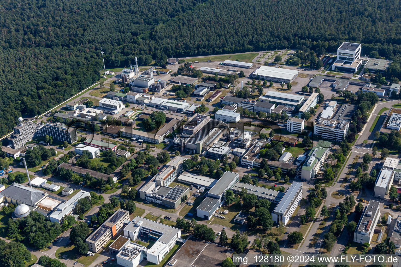 Research building and office complex of Karlsruhe Institute of Technologie Campus Nord with Institute of Meteorologie and Climate-research, IKET, ITEP, wbk Institute of Production-technique, Institut fuer Astroteilchenphysik (IAP) in Eggenstein-Leopoldshafen in the state Baden-Wurttemberg, Germany