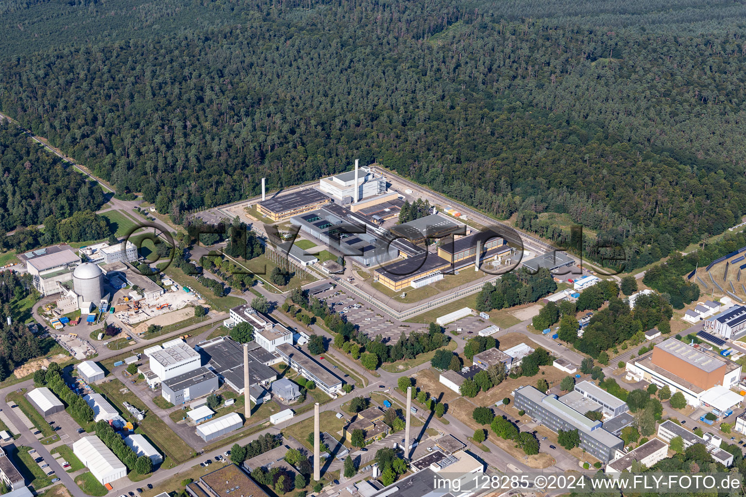 Research building and office complex of Joint Research Centre (JRC) - former Institut fuer Transurane (ITU) at the Karlsruhe Institute of Technology Campus Nord in Eggenstein-Leopoldshafen in the state Baden-Wurttemberg, Germany