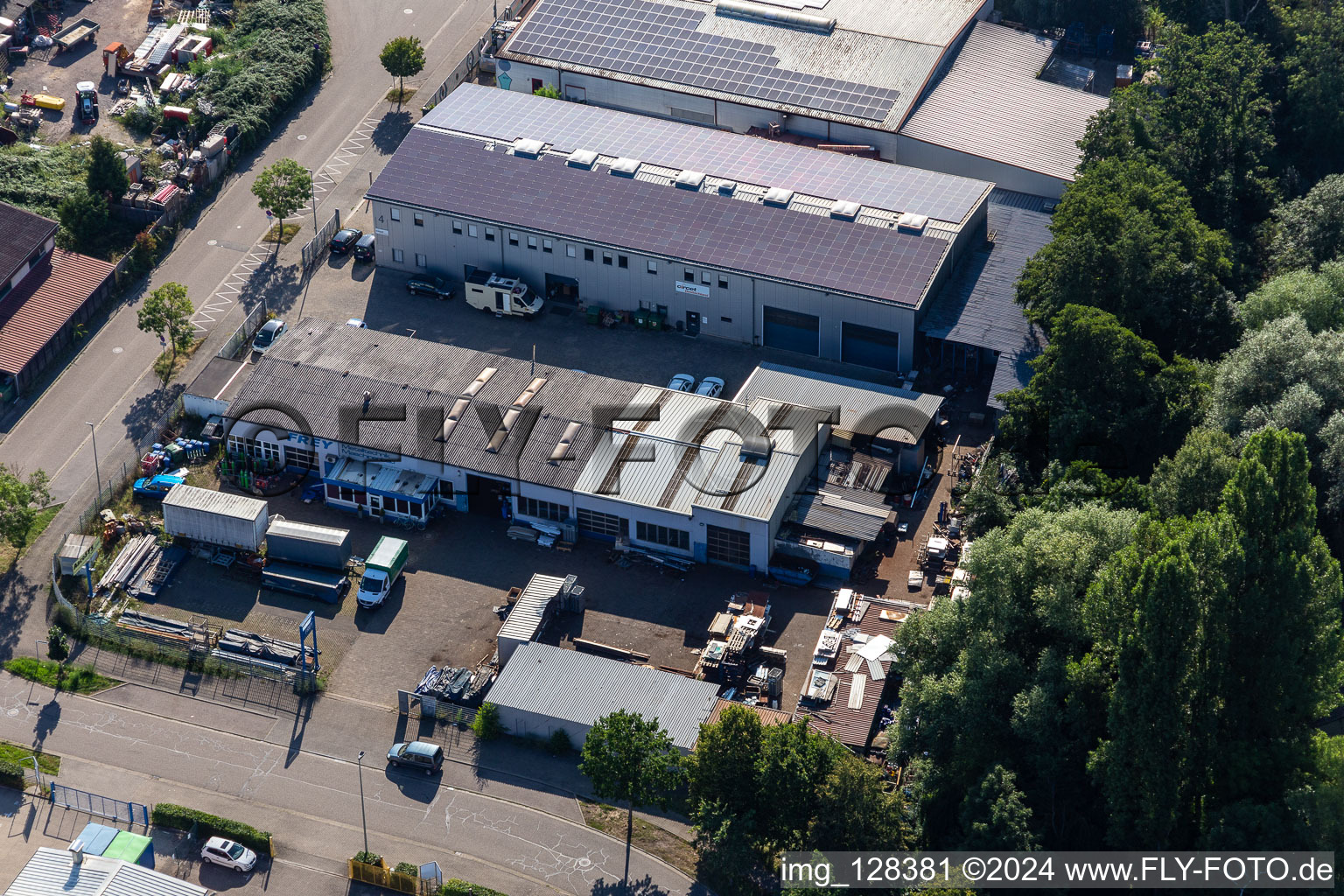 Aerial view of Frey Metal Construction in the district Minderslachen in Kandel in the state Rhineland-Palatinate, Germany