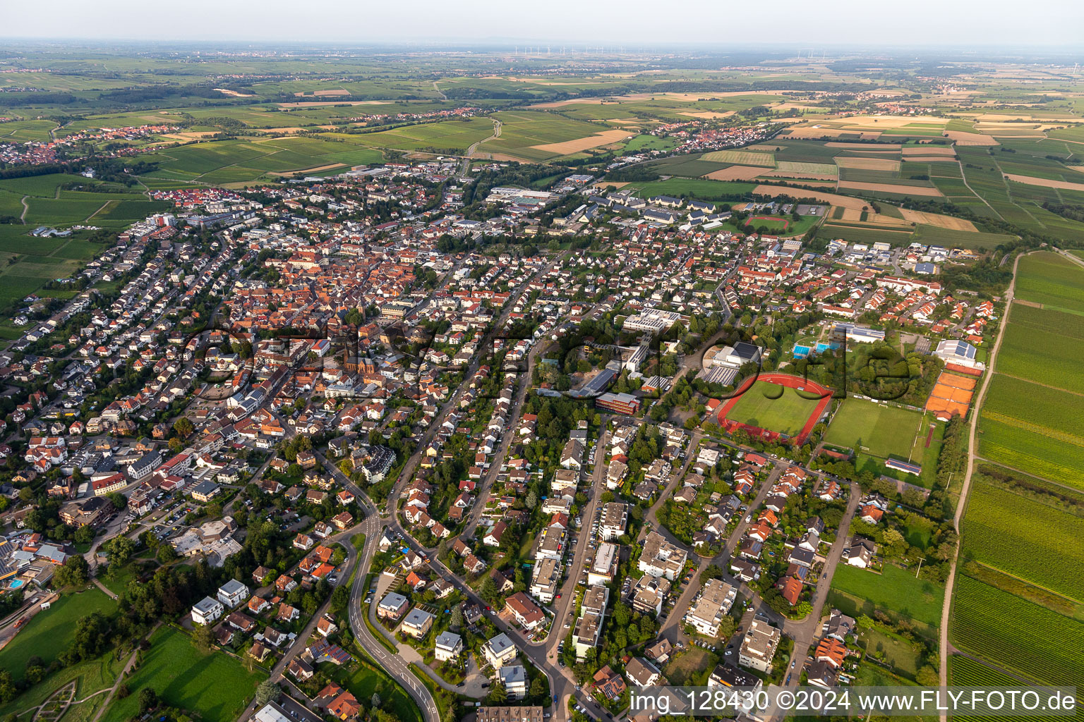 Bad Bergzabern in the state Rhineland-Palatinate, Germany from a drone