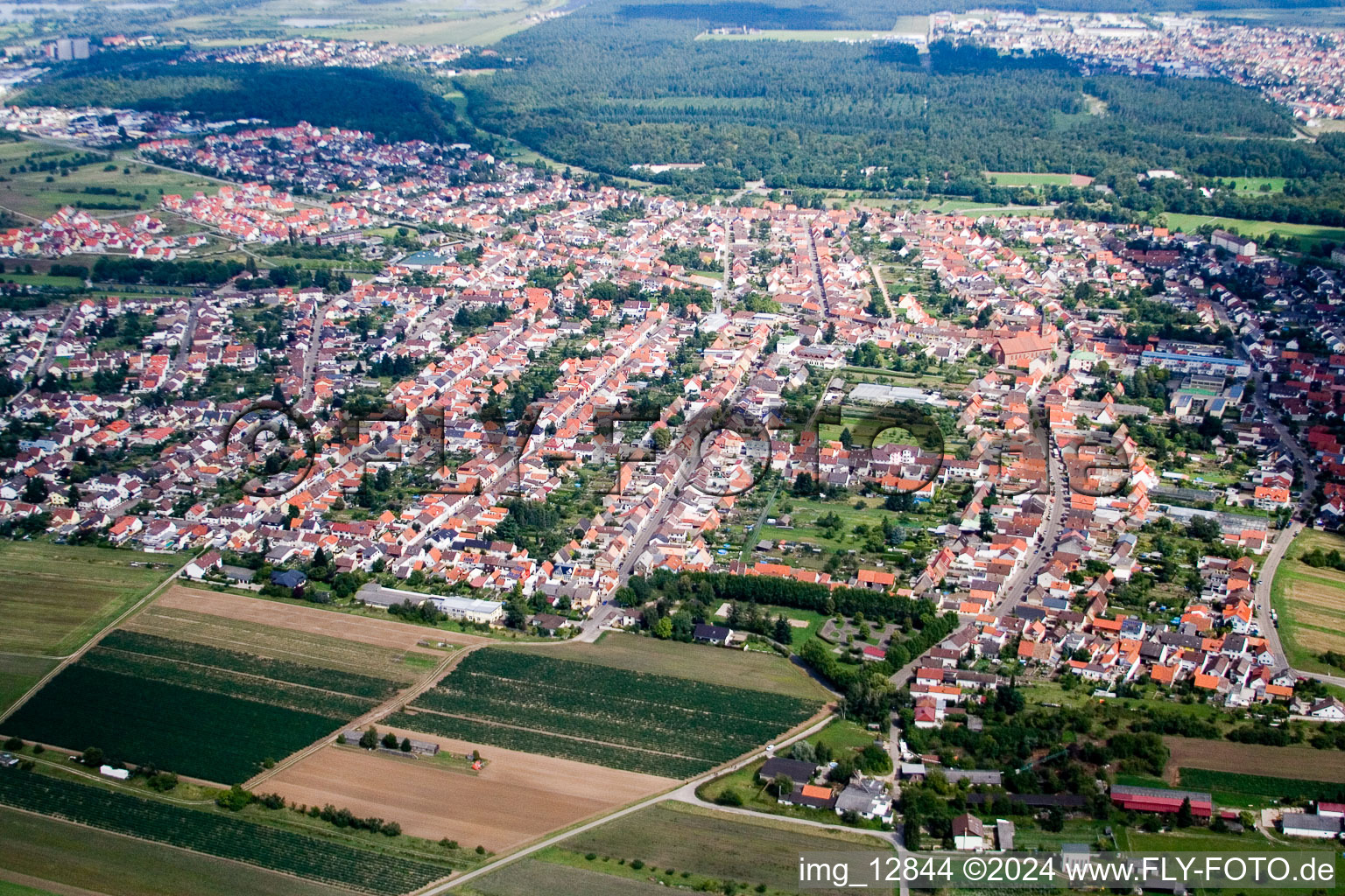 District Wiesental in Waghäusel in the state Baden-Wuerttemberg, Germany out of the air