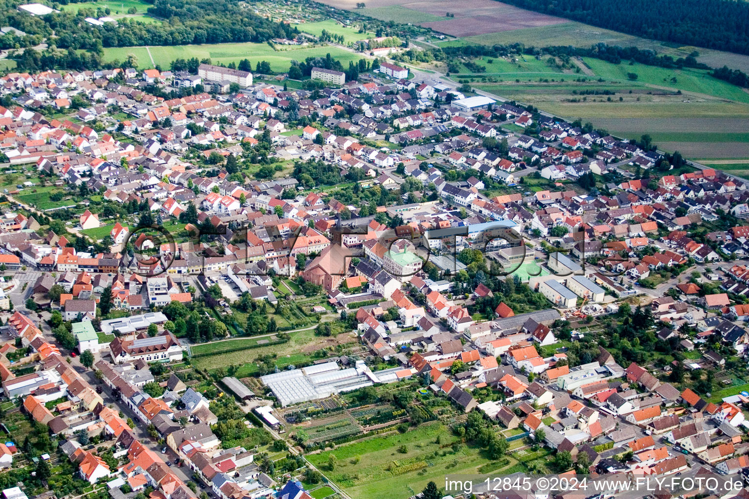 District Wiesental in Waghäusel in the state Baden-Wuerttemberg, Germany seen from above