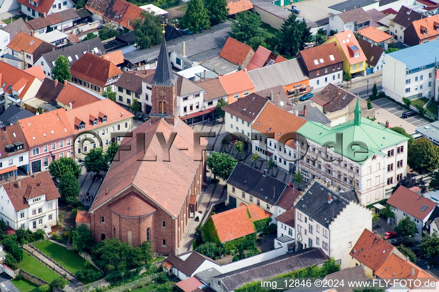 Church building of the St. Jodokus Church in the village of in the district Wiesental in Waghaeusel in the state Baden-Wurttemberg