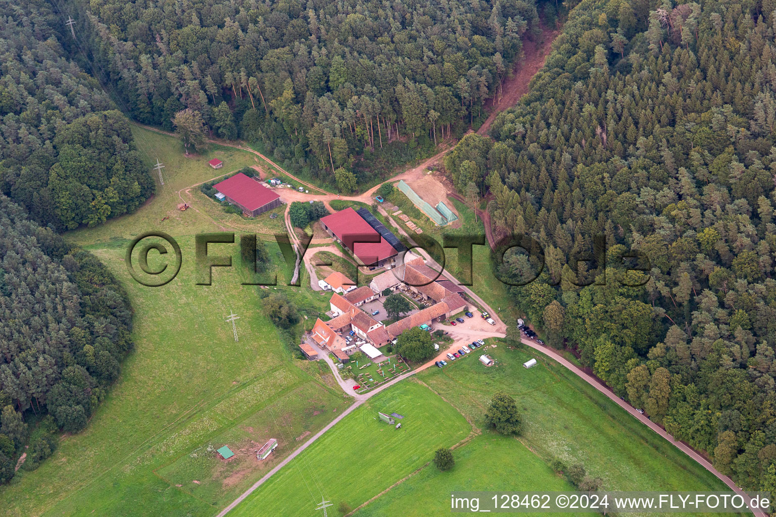 Aerial photograpy of Bärenbrunnerhof in Busenberg in the state Rhineland-Palatinate, Germany