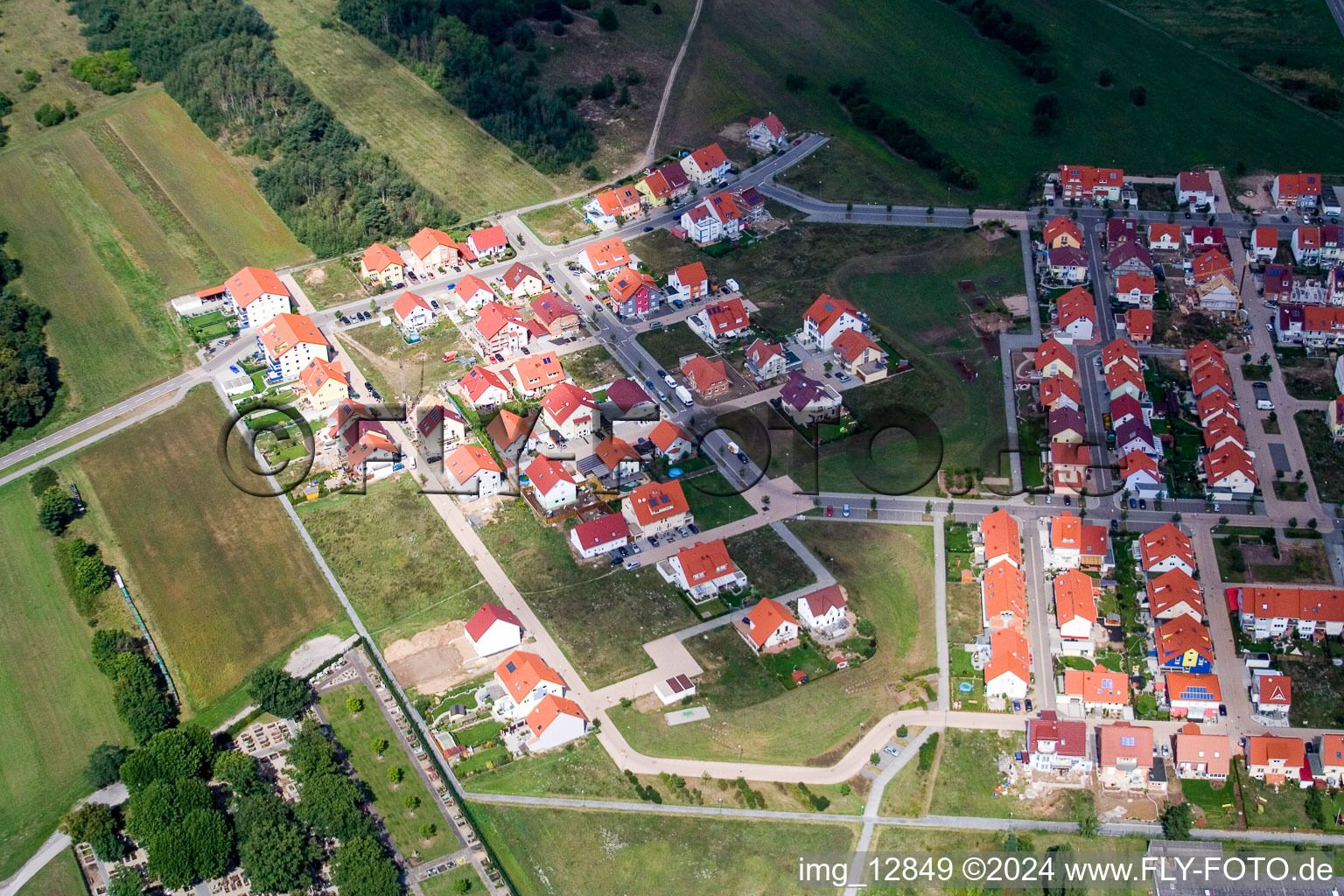 Montesoristr in the district Wiesental in Waghäusel in the state Baden-Wuerttemberg, Germany