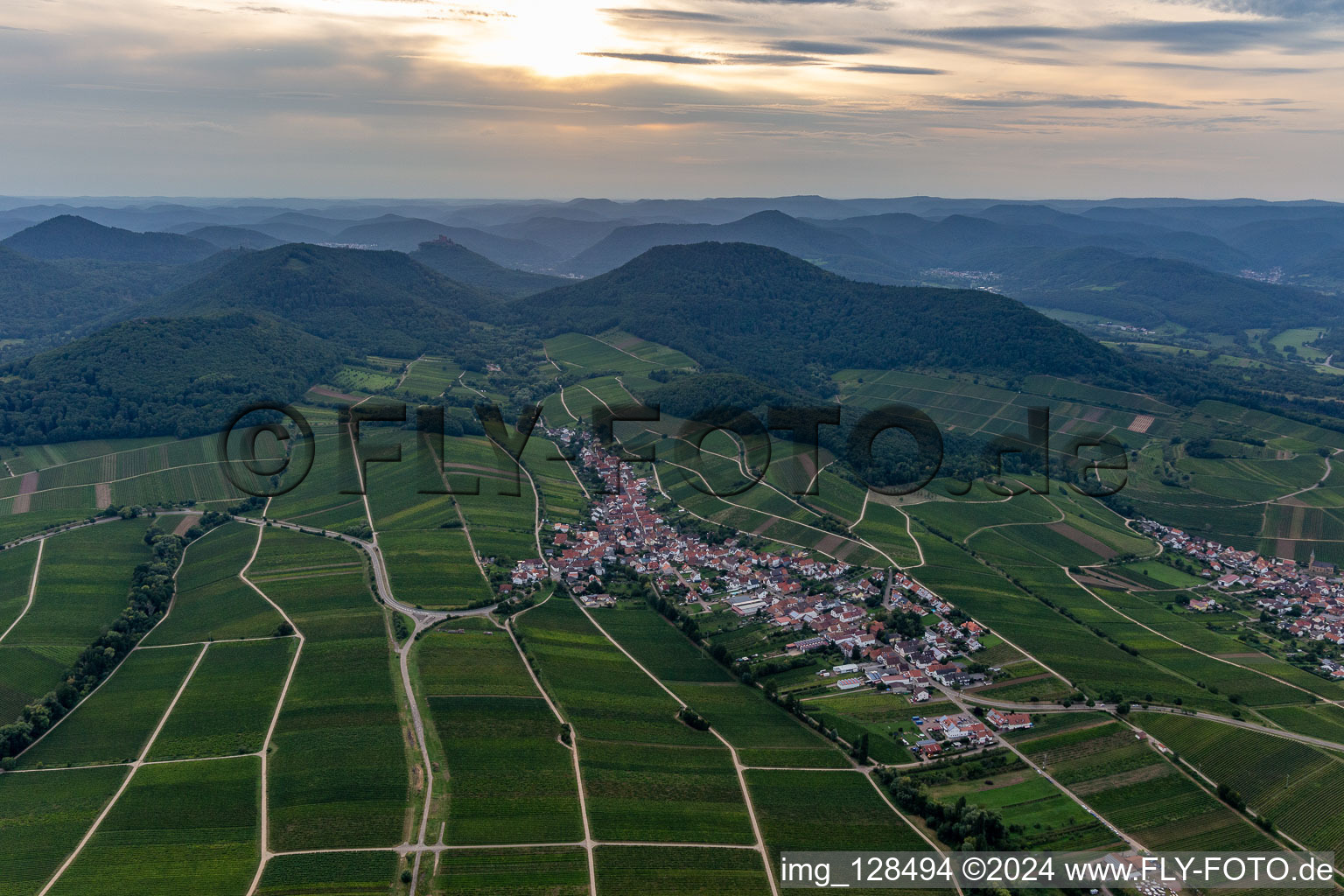 Ranschbach in the state Rhineland-Palatinate, Germany viewn from the air