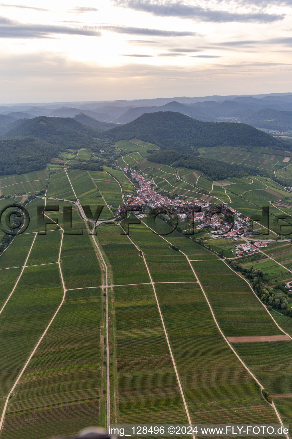 Drone recording of Ranschbach in the state Rhineland-Palatinate, Germany