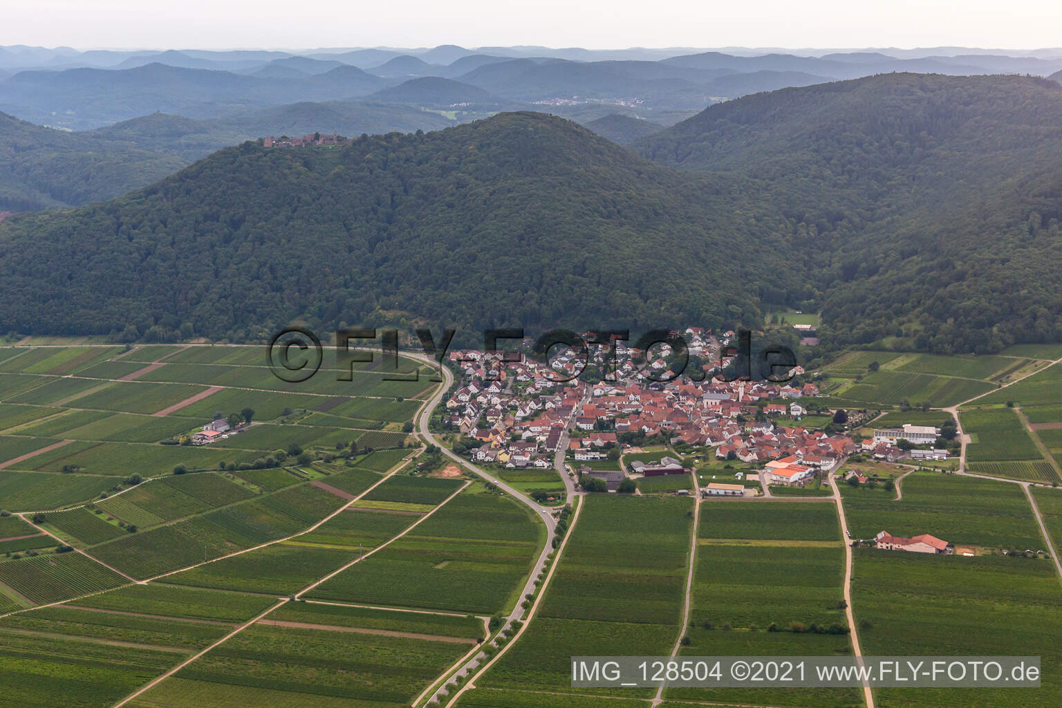 Eschbach in the state Rhineland-Palatinate, Germany seen from a drone