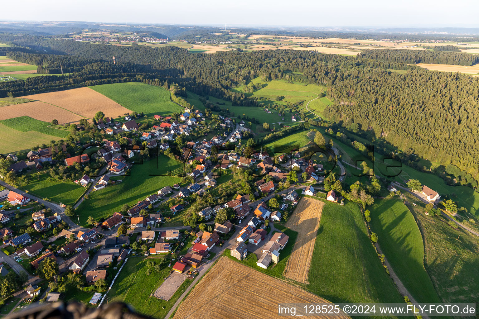 Aerial photograpy of District Römlinsdorf in Alpirsbach in the state Baden-Wuerttemberg, Germany