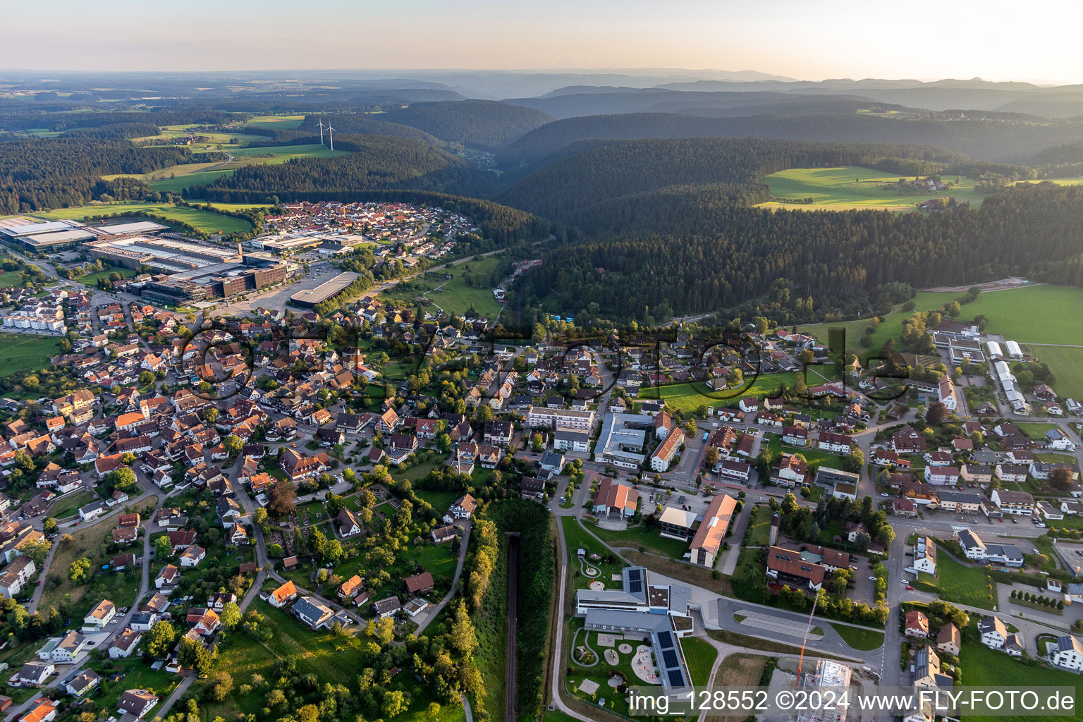 Aerial view of Loßburg in the state Baden-Wuerttemberg, Germany