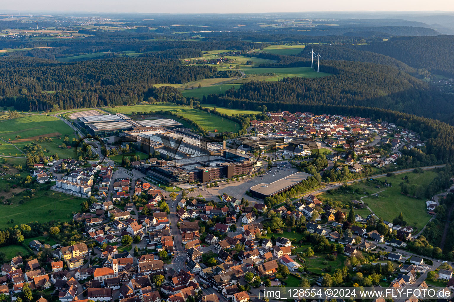 Aerial view of City view on down town in Lossburg in the state Baden-Wuerttemberg, Germany