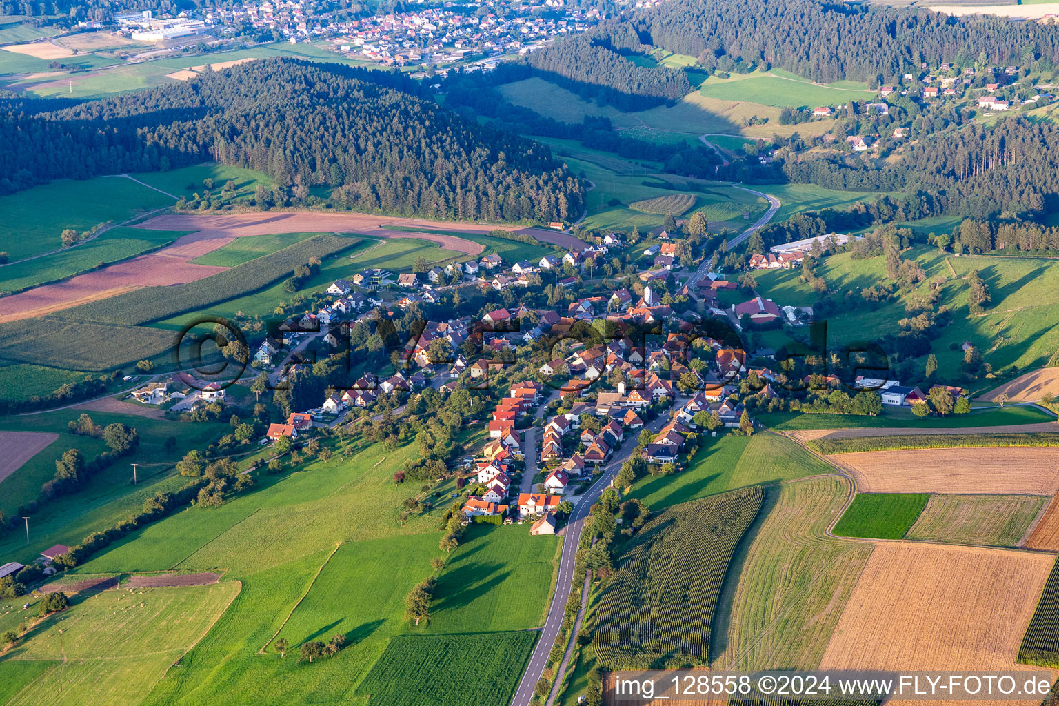 Aerial view of District Lombach in Loßburg in the state Baden-Wuerttemberg, Germany