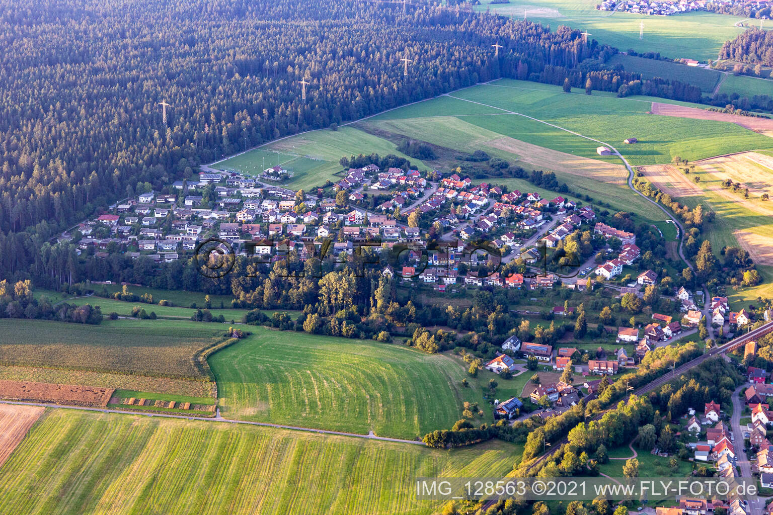 Aerial view of Freudenstadt in the state Baden-Wuerttemberg, Germany
