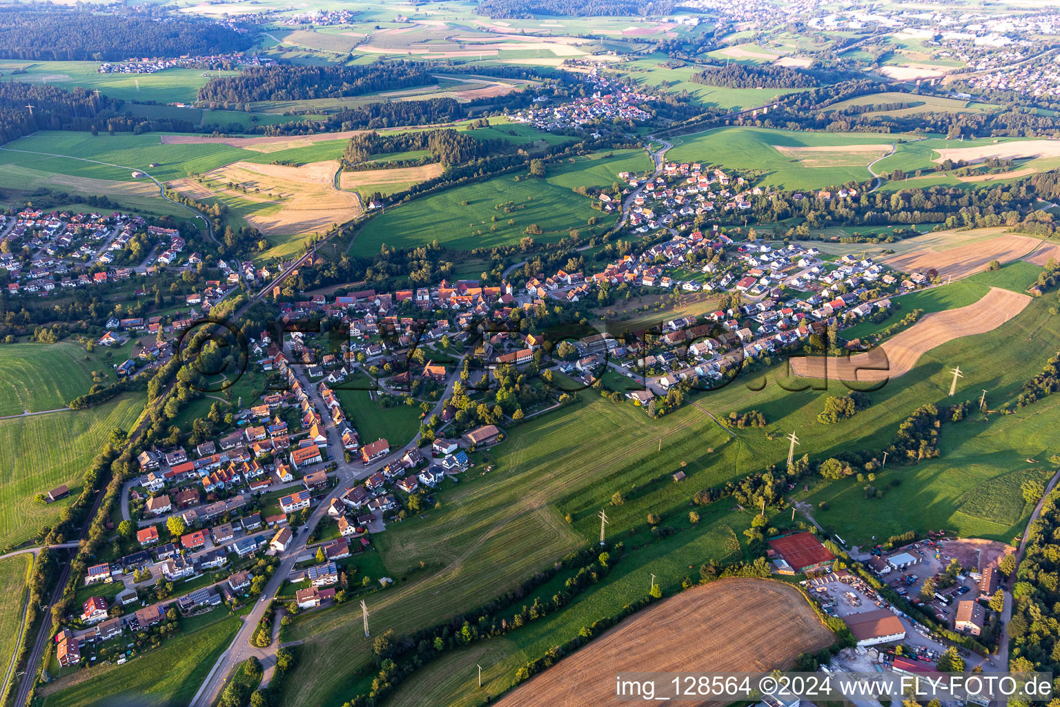 Aerial photograpy of District Wittlensweiler in Freudenstadt in the state Baden-Wuerttemberg, Germany