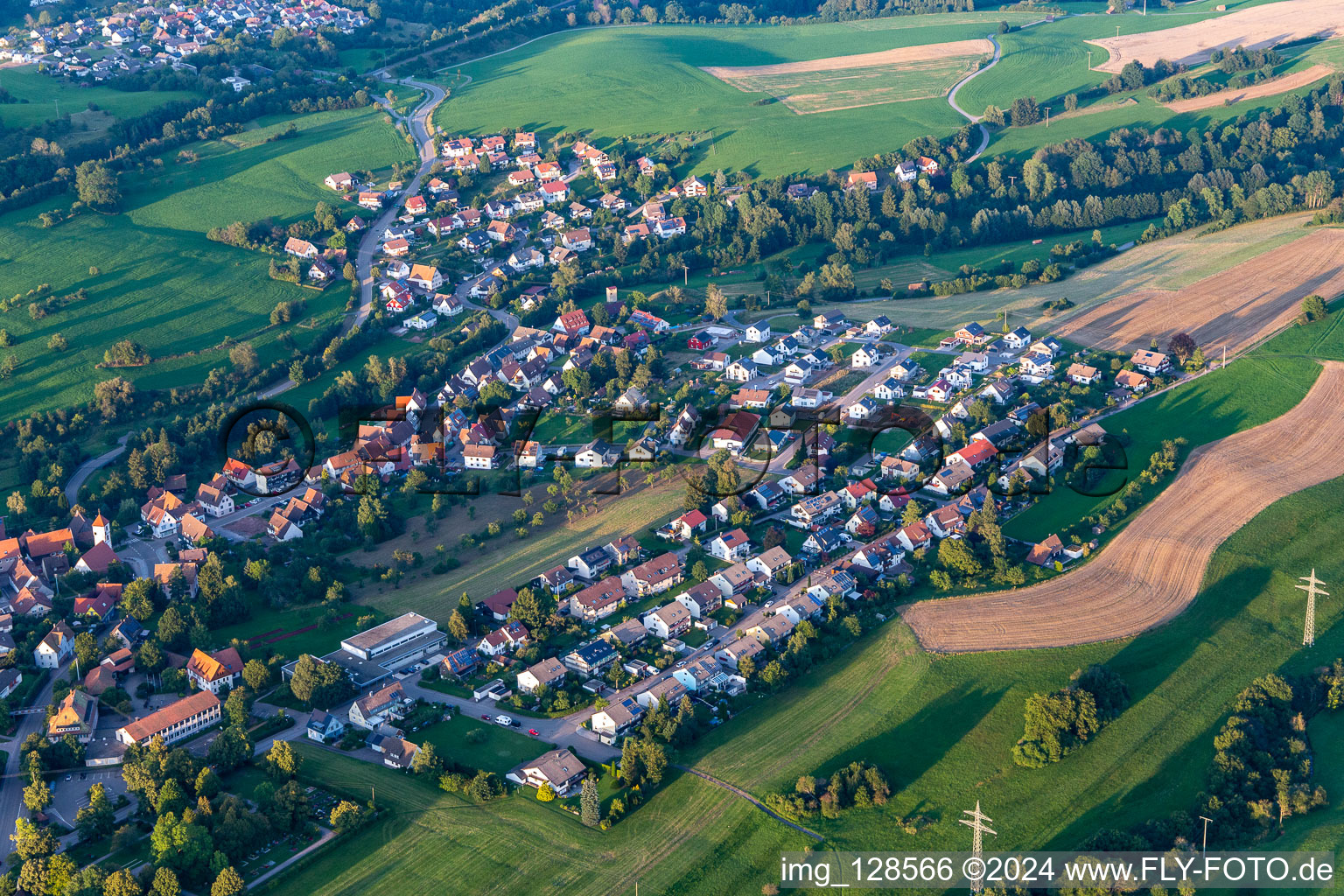 Oblique view of District Wittlensweiler in Freudenstadt in the state Baden-Wuerttemberg, Germany