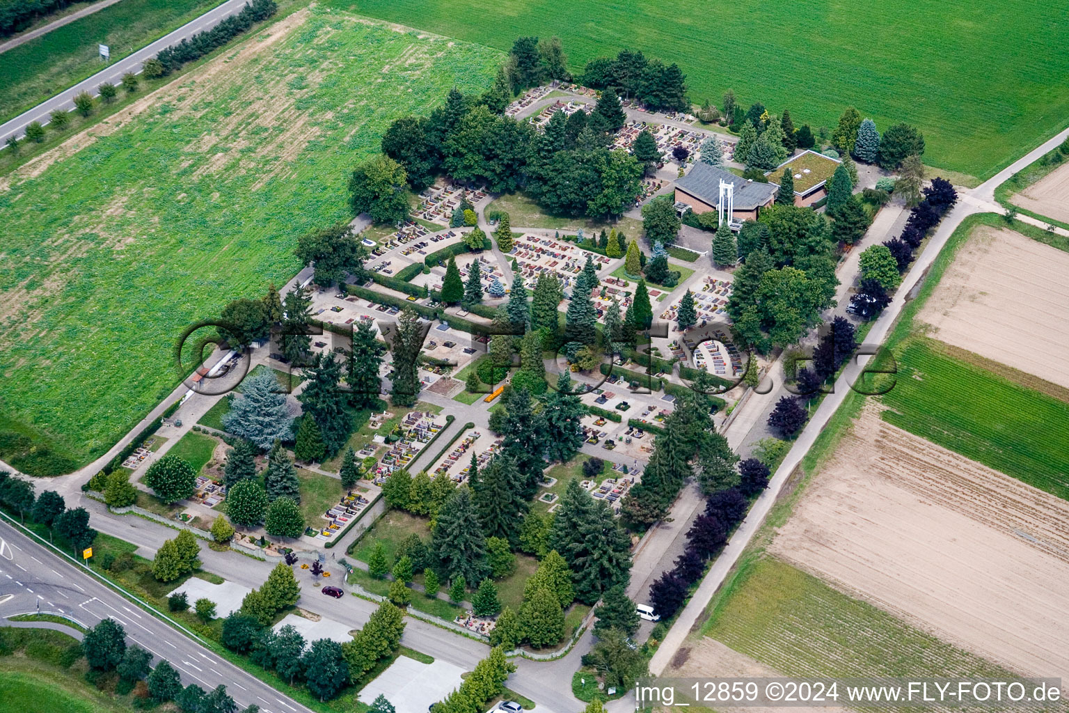 Cemetery in Neulußheim in the state Baden-Wuerttemberg, Germany