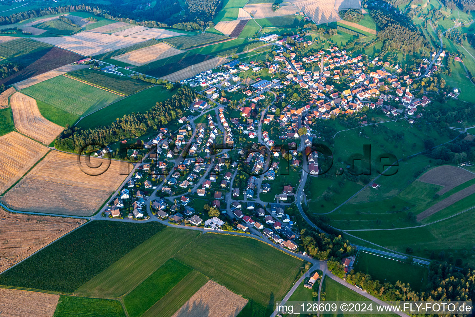 Aerial view of District Wittendorf in Loßburg in the state Baden-Wuerttemberg, Germany