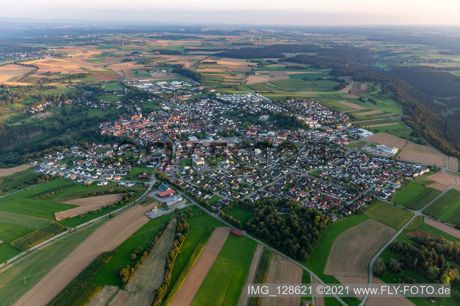 Dornhan in the state Baden-Wuerttemberg, Germany from the drone perspective