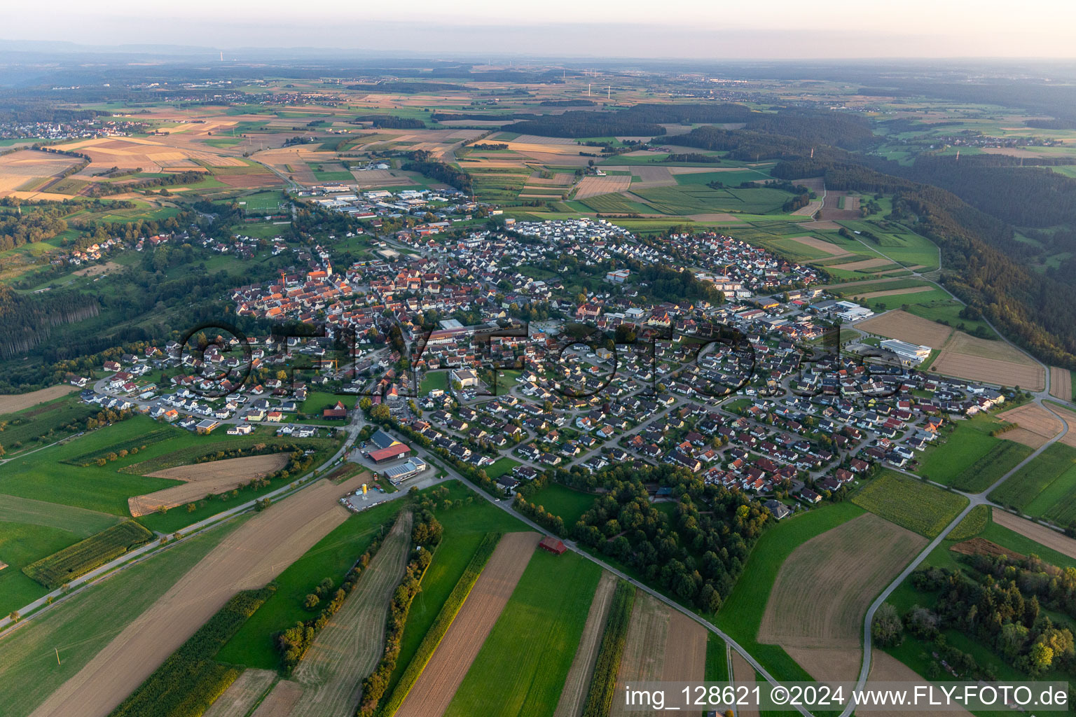 Bird's eye view of Dornhan in the state Baden-Wuerttemberg, Germany