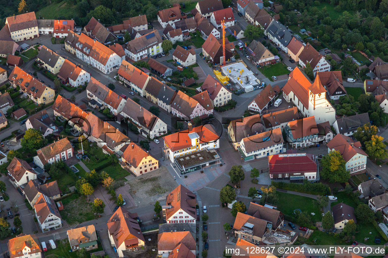 Drone image of Dornhan in the state Baden-Wuerttemberg, Germany