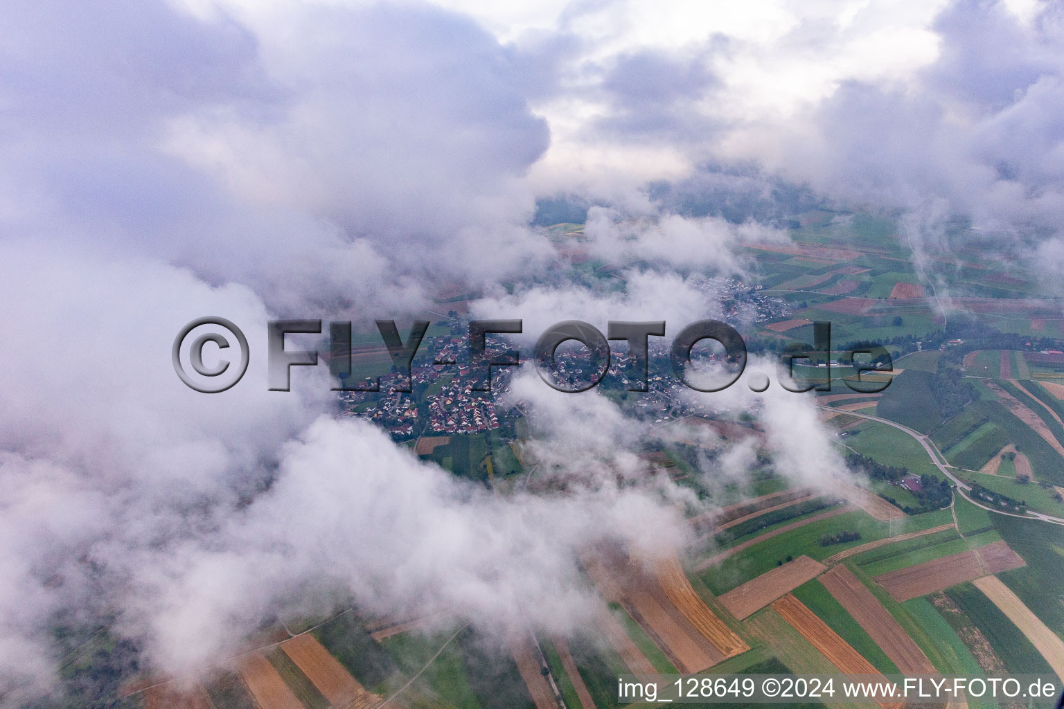 Drone recording of Schramberg in the state Baden-Wuerttemberg, Germany