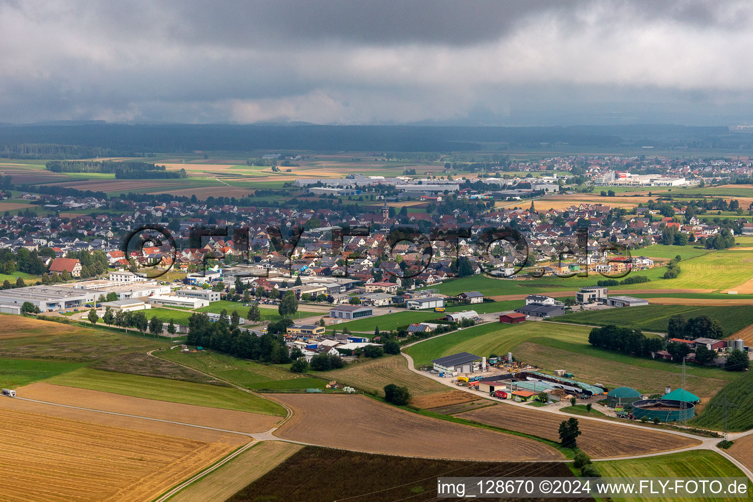 Aerial photograpy of Dunningen in the state Baden-Wuerttemberg, Germany