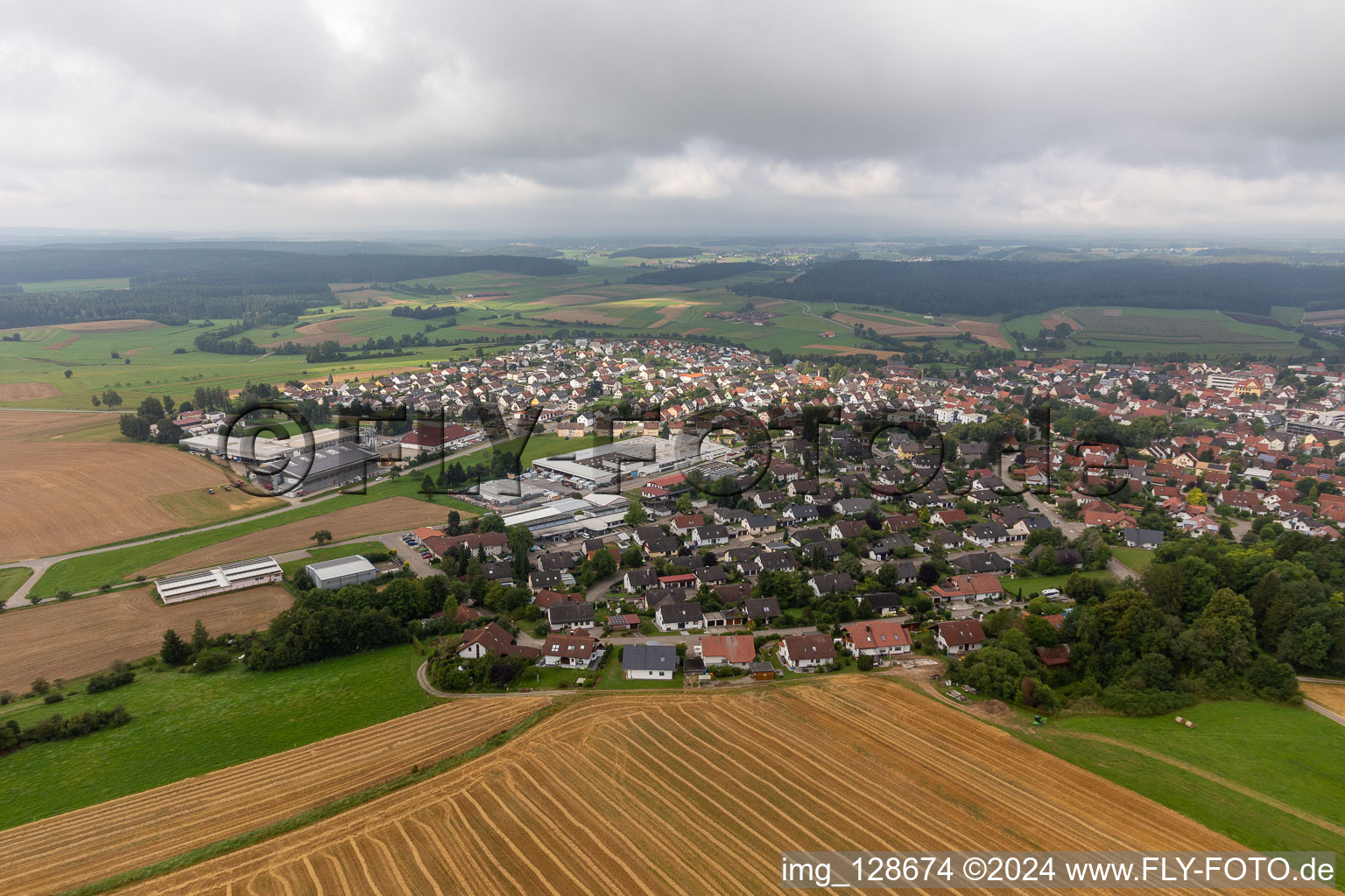 Dunningen in the state Baden-Wuerttemberg, Germany out of the air