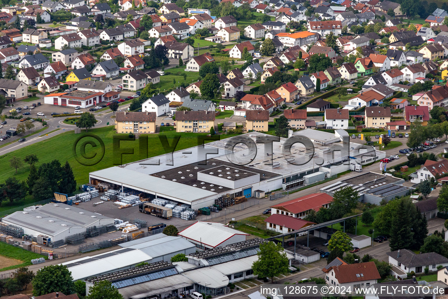 Building and production halls on the premises of Doellken-Profiltechnik GmbH in Dunningen in the state Baden-Wuerttemberg, Germany