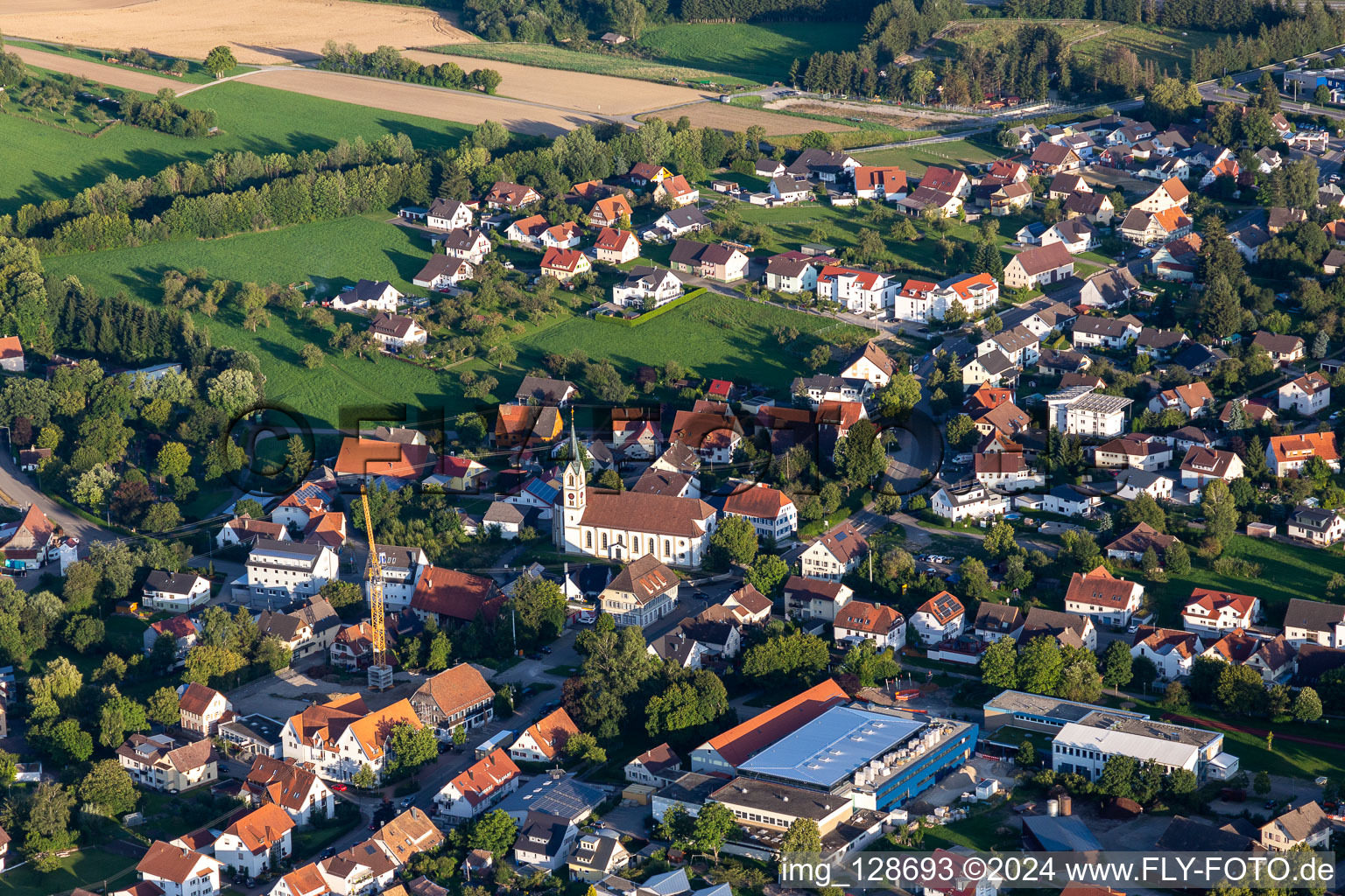 Church building in the village of in Villingendorf in the state Baden-Wuerttemberg, Germany