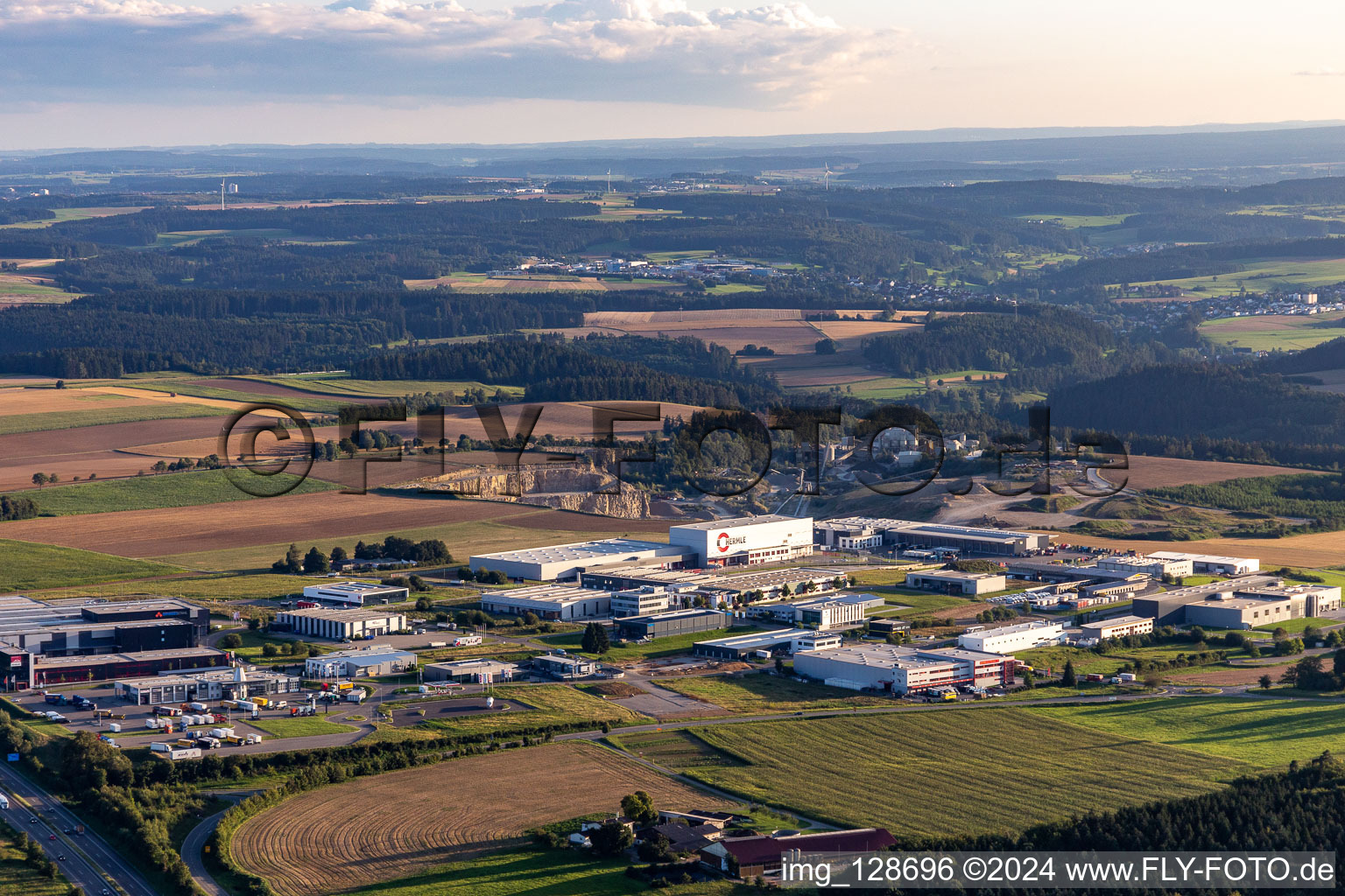 Albring/Schwarzwaldring industrial area: Maschinenfabrik Berthold Hermle AG, RAMPF Production Systems GmbH & Co.KG in the district Zimmern Oberbayern Rottweil in Zimmern ob Rottweil in the state Baden-Wuerttemberg, Germany