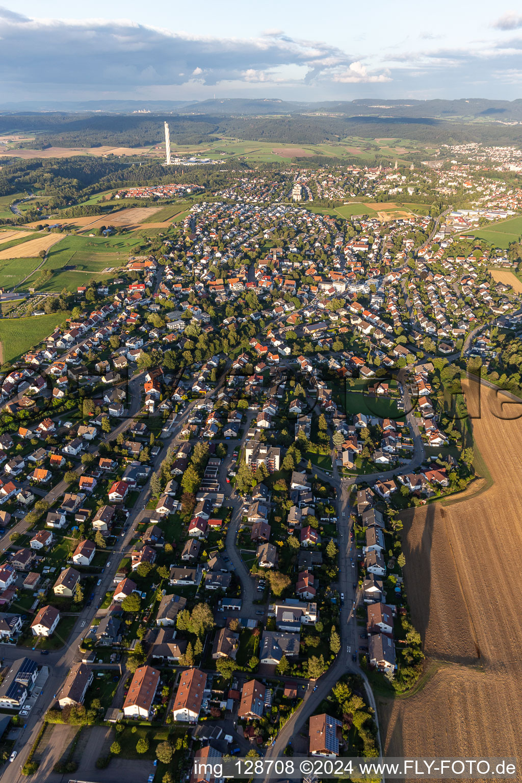 Oblique view of Zimmern ob Rottweil in the state Baden-Wuerttemberg, Germany