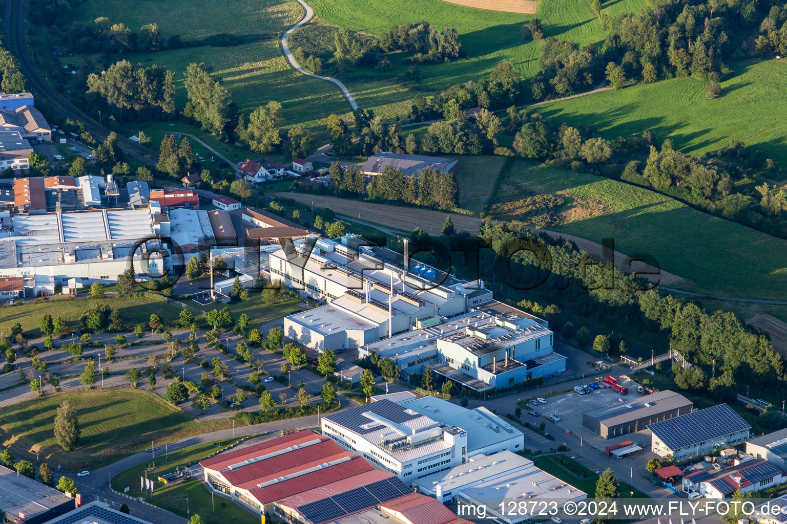 Building and production halls on the premises of MAHLE GmbH in Rottweil in the state Baden-Wuerttemberg, Germany