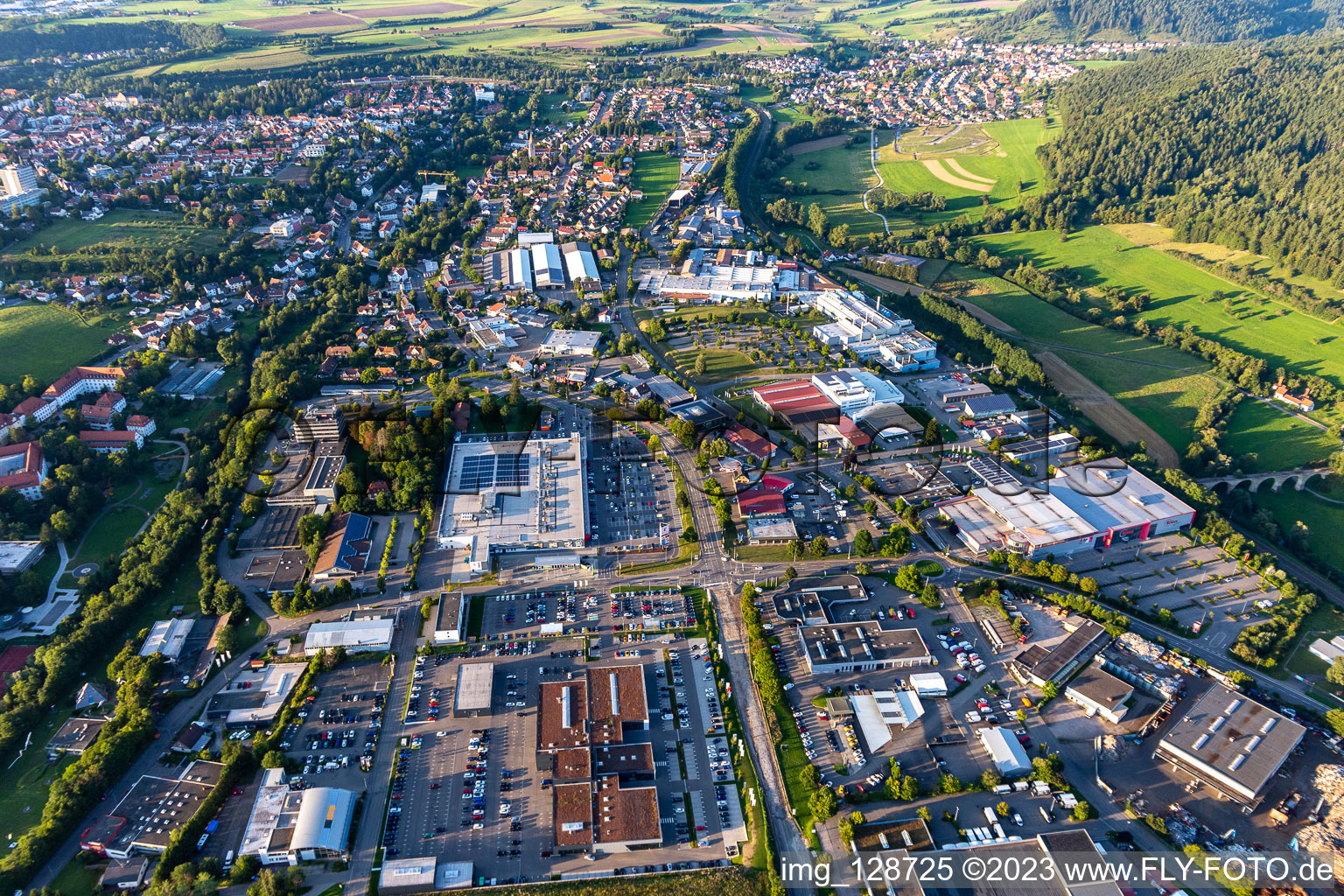 Industrial and commercial area Tuttlinger Strasse in Rottweil in the state Baden-Wuerttemberg, Germany