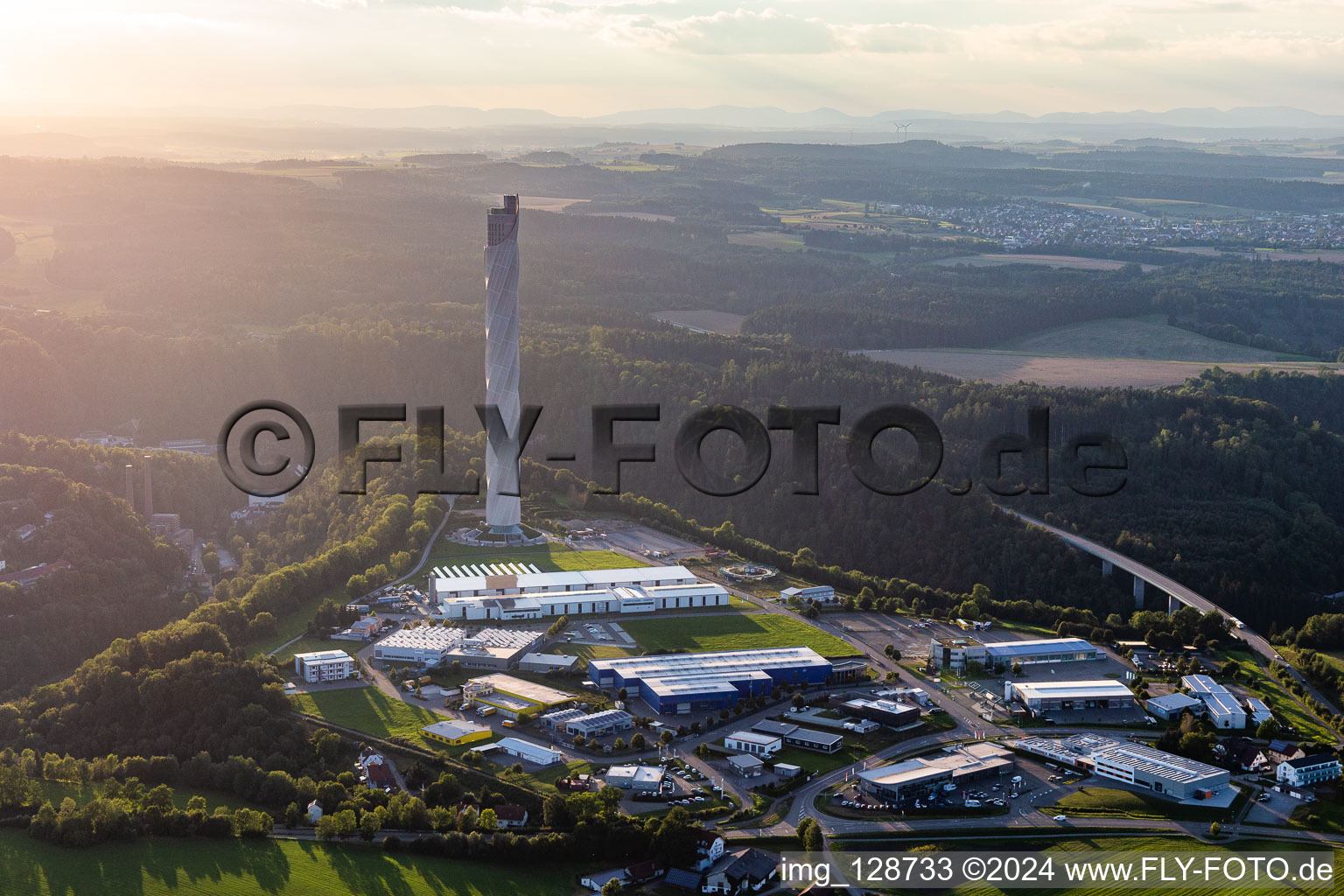 Site of the ThyssenKrupp testing tower for Speed elevators in Rottweil in Baden - Wuerttemberg