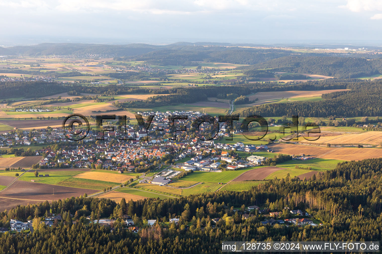 Aerial view of Dietingen in the state Baden-Wuerttemberg, Germany