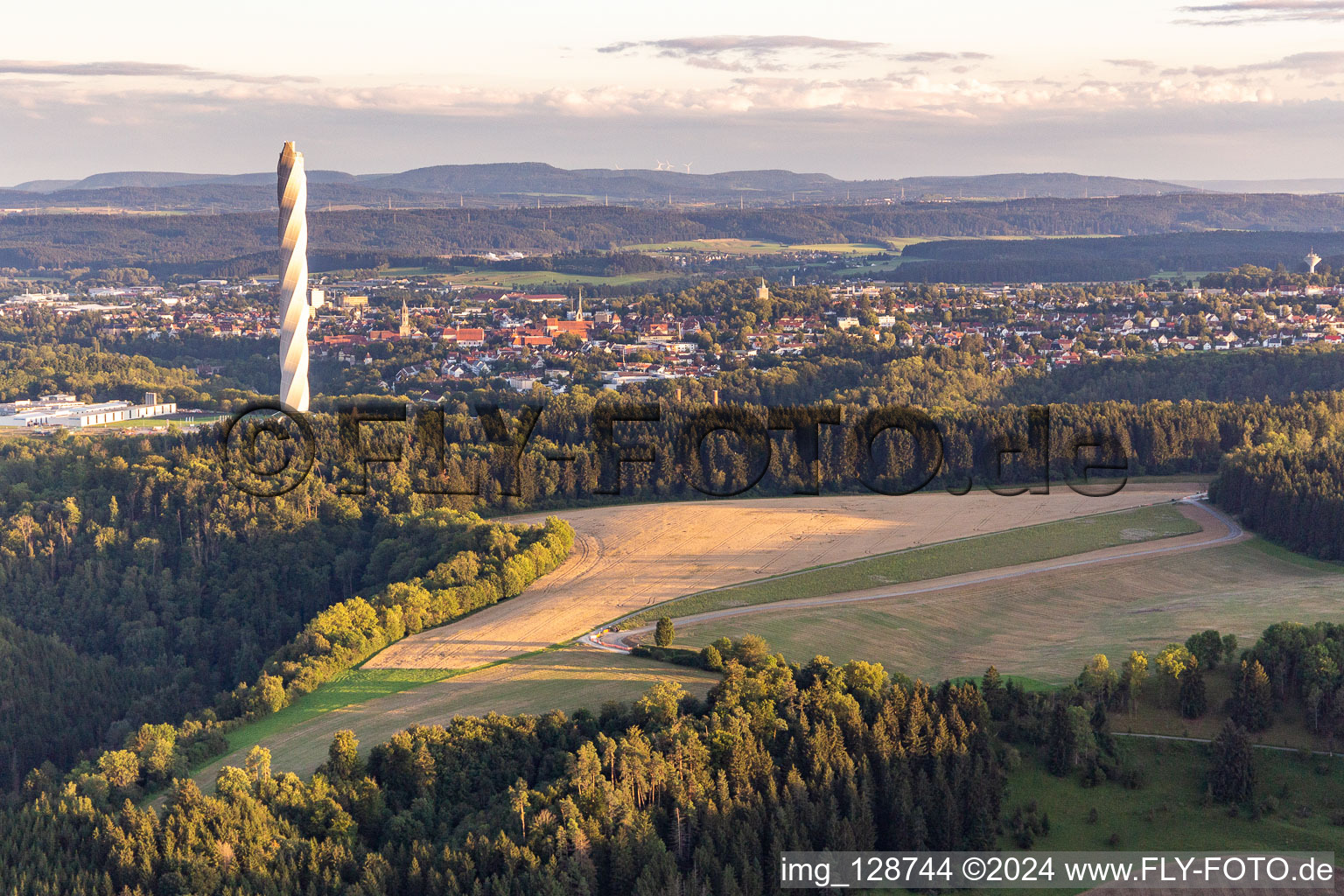 TK Elevator Test Tower in Rottweil in the state Baden-Wuerttemberg, Germany