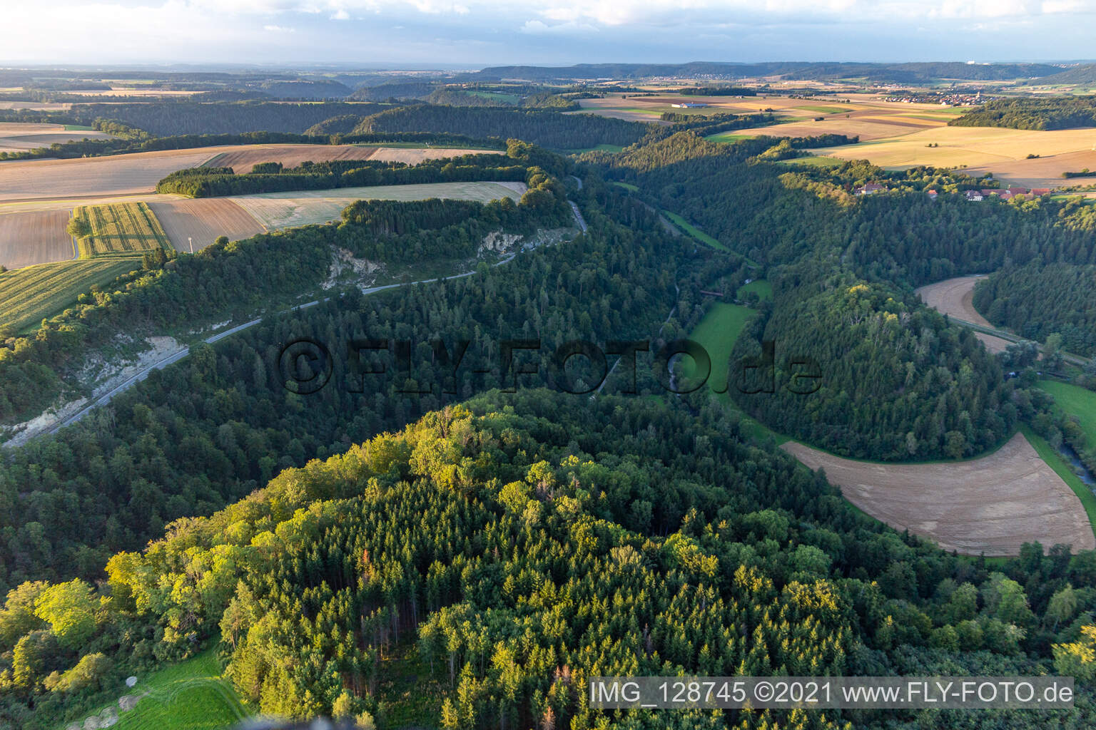 Neckar valley loop around Hohenstein Castle in Dietingen in the state Baden-Wuerttemberg, Germany