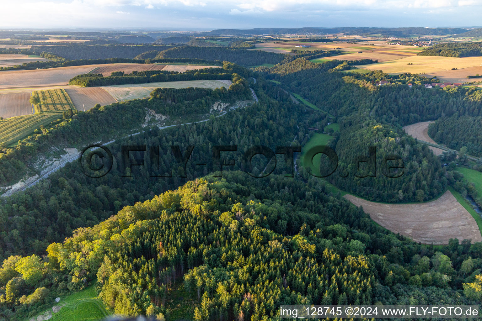 Neckar valley loop around Hohenstein Castle in Dietingen in the state Baden-Wuerttemberg, Germany