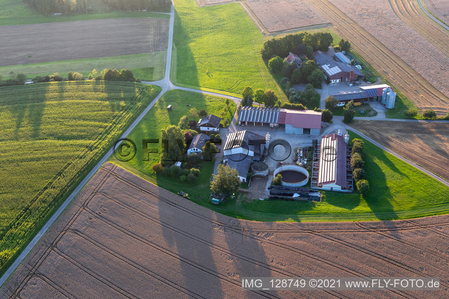 Aerial view of Old Talhauser Way in Villingendorf in the state Baden-Wuerttemberg, Germany