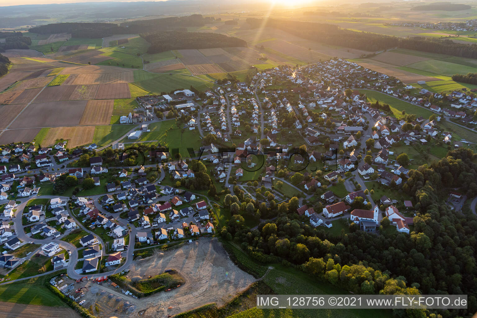 Bösingen in the state Baden-Wuerttemberg, Germany out of the air