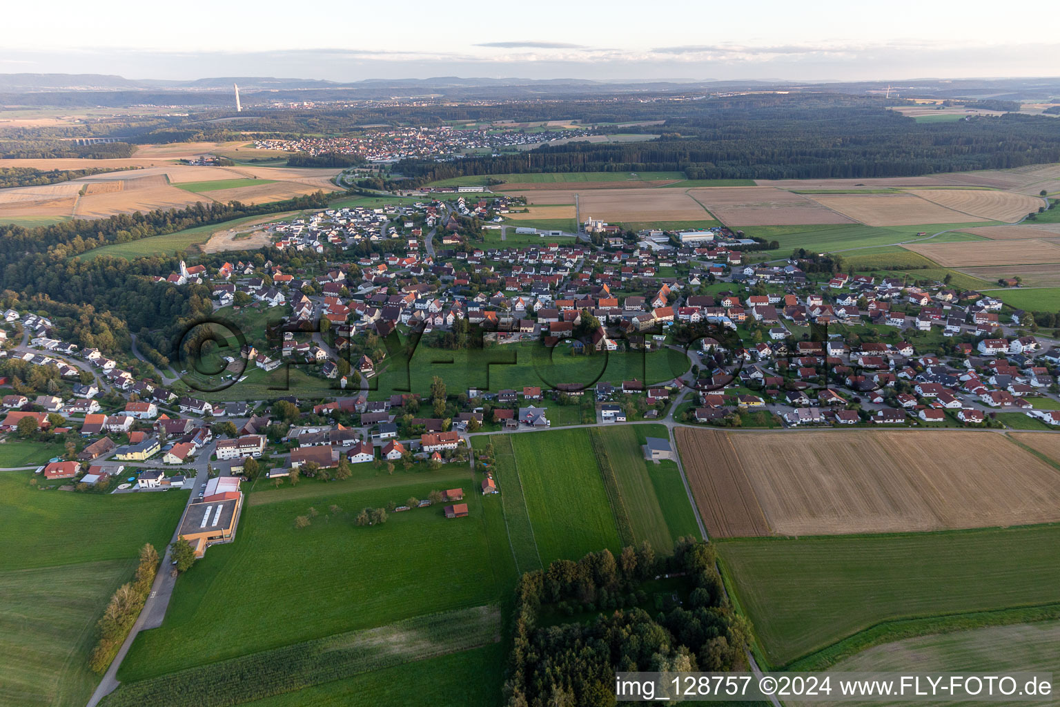 Bösingen in the state Baden-Wuerttemberg, Germany seen from above