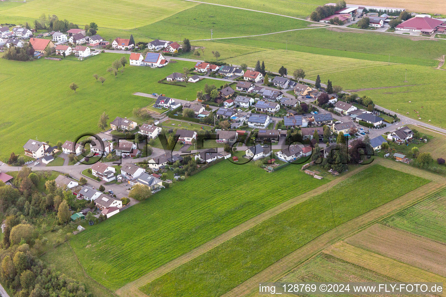 Aerial photograpy of Bösingen in the state Baden-Wuerttemberg, Germany