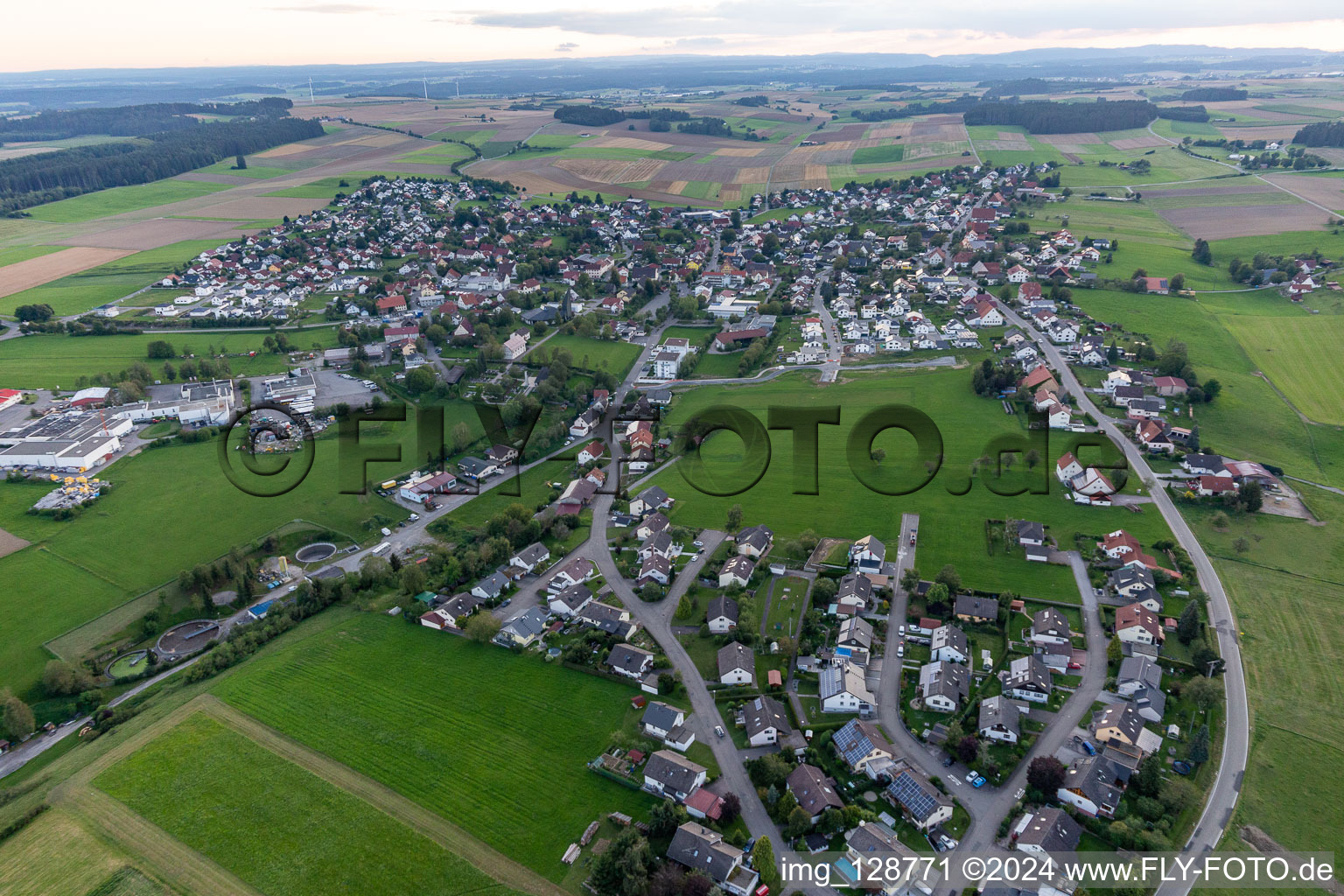 Bösingen in the state Baden-Wuerttemberg, Germany from above